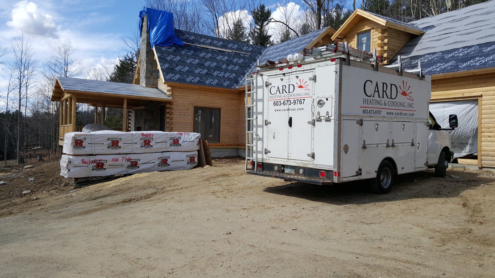 New construction project log home in Wilton NH